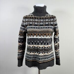 Simons Fair Isle Knit Sweater‎ Womens Medium Wool Alpaca Blend Grandpa Nordic